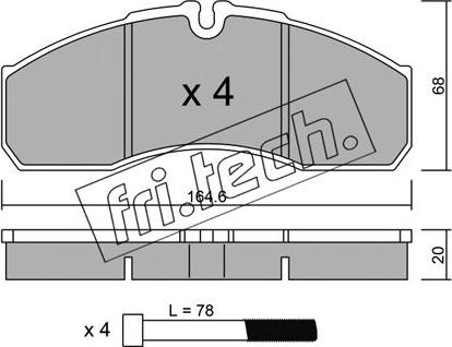 Fri.Tech. 594.0 - Bremžu uzliku kompl., Disku bremzes ps1.lv