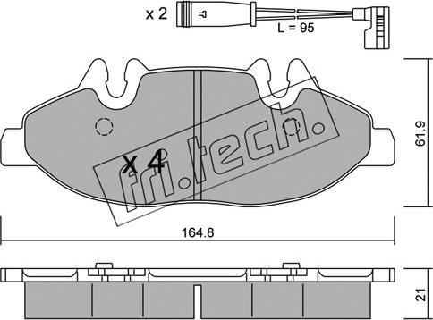 Fri.Tech. 591.0W - Bremžu uzliku kompl., Disku bremzes ps1.lv