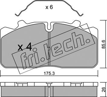 Fri.Tech. 598.0 - Bremžu uzliku kompl., Disku bremzes ps1.lv