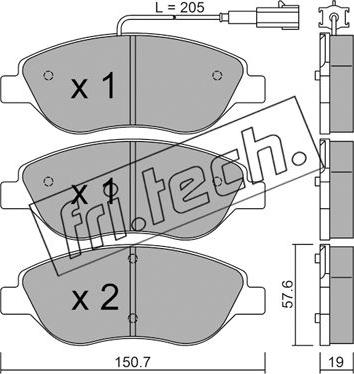 Fri.Tech. 593.0 - Bremžu uzliku kompl., Disku bremzes ps1.lv