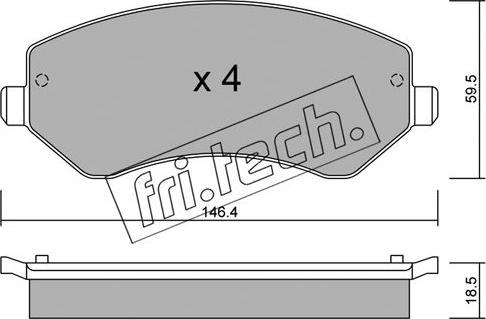 Fri.Tech. 540.0 - Bremžu uzliku kompl., Disku bremzes ps1.lv