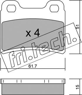 Fri.Tech. 551.0 - Bremžu uzliku kompl., Disku bremzes ps1.lv