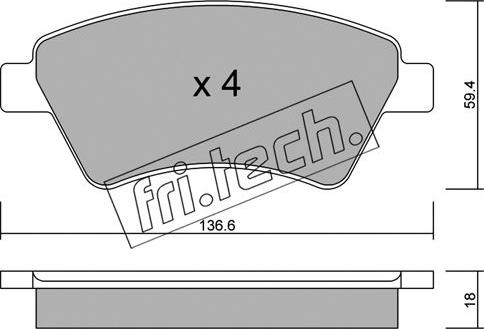 Fri.Tech. 560.0 - Bremžu uzliku kompl., Disku bremzes ps1.lv