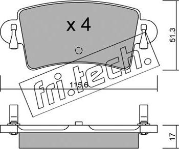 Fri.Tech. 562.0 - Bremžu uzliku kompl., Disku bremzes ps1.lv