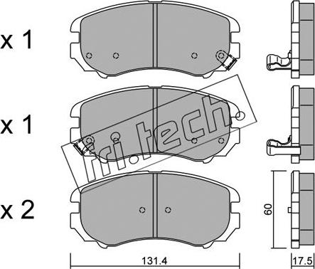 Fri.Tech. 519.0 - Bremžu uzliku kompl., Disku bremzes ps1.lv