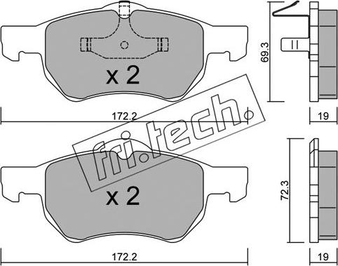 Fri.Tech. 539.0 - Bremžu uzliku kompl., Disku bremzes ps1.lv