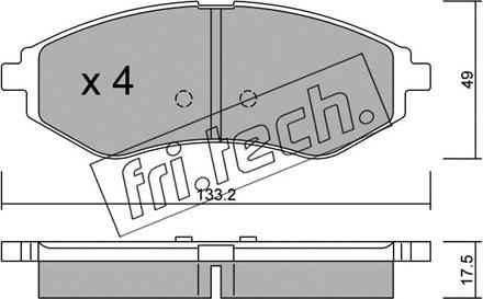 Fri.Tech. 524.0 - Bremžu uzliku kompl., Disku bremzes ps1.lv