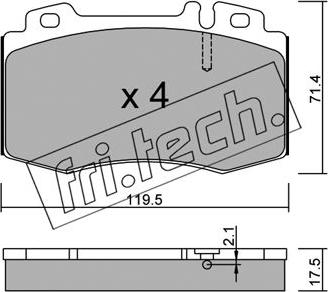 Fri.Tech. 579.0 - Bremžu uzliku kompl., Disku bremzes ps1.lv