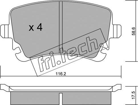 Fri.Tech. 570.2 - Bremžu uzliku kompl., Disku bremzes ps1.lv