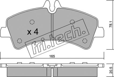 Fri.Tech. 690.0 - Bremžu uzliku kompl., Disku bremzes ps1.lv