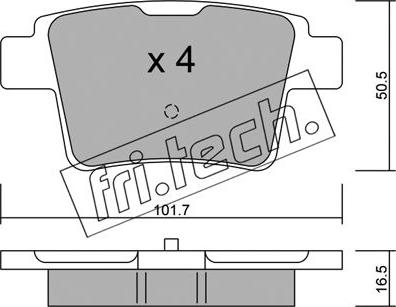 Fri.Tech. 693.0 - Bremžu uzliku kompl., Disku bremzes ps1.lv