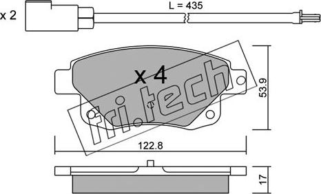 Fri.Tech. 697.0 - Bremžu uzliku kompl., Disku bremzes ps1.lv