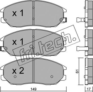 Fri.Tech. 649.0 - Bremžu uzliku kompl., Disku bremzes ps1.lv