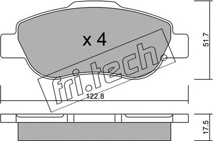 Fri.Tech. 654.0 - Bremžu uzliku kompl., Disku bremzes ps1.lv