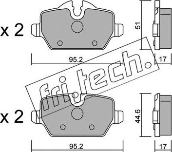 Fri.Tech. 657.0 - Bremžu uzliku kompl., Disku bremzes ps1.lv