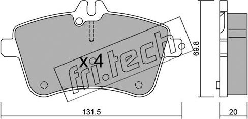 Fri.Tech. 663.0 - Bremžu uzliku kompl., Disku bremzes ps1.lv