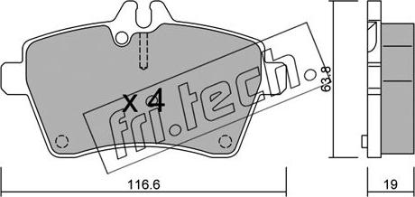 Fri.Tech. 662.0 - Bremžu uzliku kompl., Disku bremzes ps1.lv