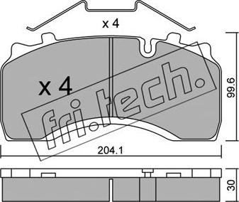 Fri.Tech. 606.0 - Bremžu uzliku kompl., Disku bremzes ps1.lv