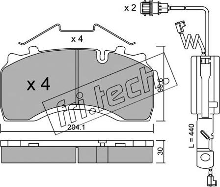 Fri.Tech. 606.1W - Bremžu uzliku kompl., Disku bremzes ps1.lv