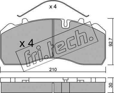 Fri.Tech. 600.0 - Bremžu uzliku kompl., Disku bremzes ps1.lv