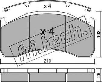 Fri.Tech. 608.0 - Bremžu uzliku kompl., Disku bremzes ps1.lv