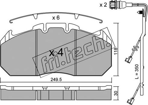 Fri.Tech. 603.0W - Bremžu uzliku kompl., Disku bremzes ps1.lv