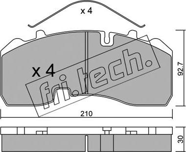 Fri.Tech. 611.0 - Bremžu uzliku kompl., Disku bremzes ps1.lv