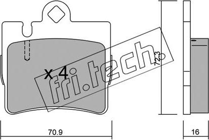 Fri.Tech. 613.0 - Bremžu uzliku kompl., Disku bremzes ps1.lv