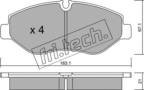 Fri.Tech. 687.0 - Bremžu uzliku kompl., Disku bremzes ps1.lv