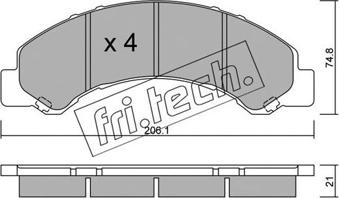 Fri.Tech. 636.0 - Bremžu uzliku kompl., Disku bremzes ps1.lv