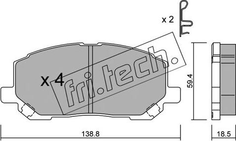 Fri.Tech. 632.0 - Bremžu uzliku kompl., Disku bremzes ps1.lv