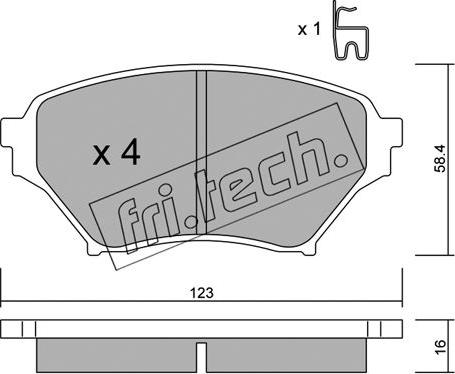 Fri.Tech. 623.0 - Bremžu uzliku kompl., Disku bremzes ps1.lv