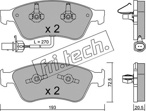 Fri.Tech. 678.0 - Bremžu uzliku kompl., Disku bremzes ps1.lv