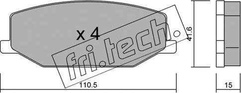 Fri.Tech. 099.0 - Bremžu uzliku kompl., Disku bremzes ps1.lv