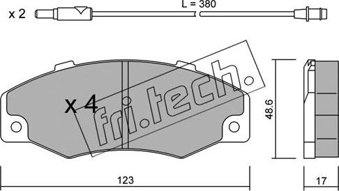 Fri.Tech. 098.0 - Bremžu uzliku kompl., Disku bremzes ps1.lv