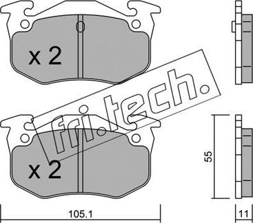 Fri.Tech. 040.0 - Bremžu uzliku kompl., Disku bremzes ps1.lv