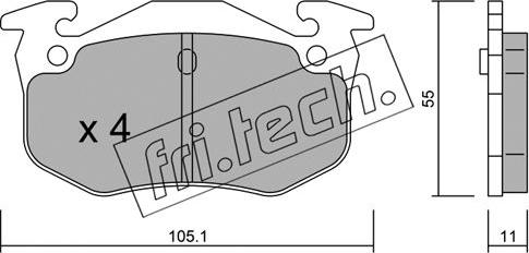 Fri.Tech. 040.2 - Bremžu uzliku kompl., Disku bremzes ps1.lv