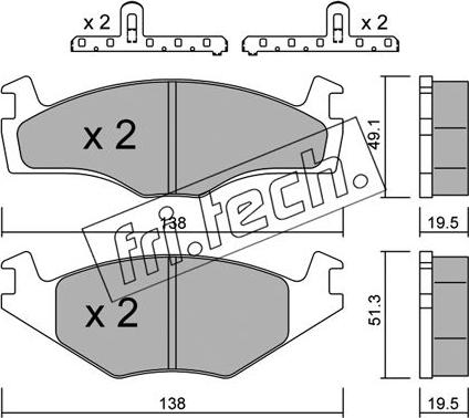 Fri.Tech. 047.1K - Bremžu uzliku kompl., Disku bremzes ps1.lv