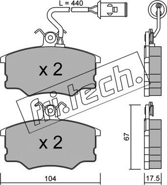 Fri.Tech. 055.1 - Bremžu uzliku kompl., Disku bremzes ps1.lv