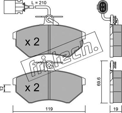 Fri.Tech. 052.1 - Bremžu uzliku kompl., Disku bremzes ps1.lv