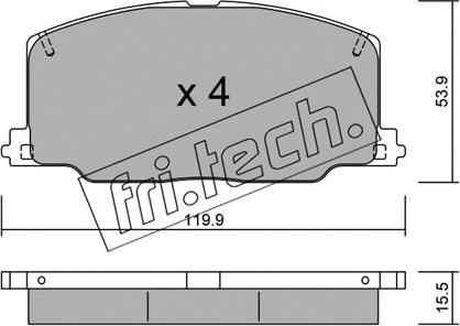 Fri.Tech. 069.0 - Bremžu uzliku kompl., Disku bremzes ps1.lv