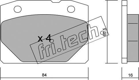 Fri.Tech. 008.0 - Bremžu uzliku kompl., Disku bremzes ps1.lv