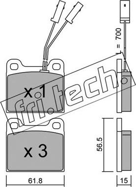 Fri.Tech. 003.1 - Bremžu uzliku kompl., Disku bremzes ps1.lv