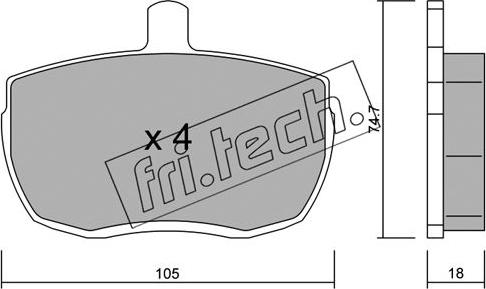 Fri.Tech. 018.0 - Bremžu uzliku kompl., Disku bremzes ps1.lv