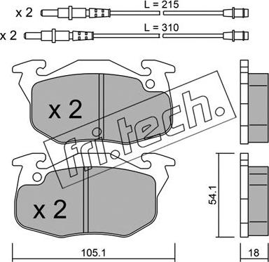 Fri.Tech. 039.4 - Bremžu uzliku kompl., Disku bremzes ps1.lv