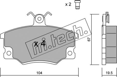 Fri.Tech. 032.0 - Bremžu uzliku kompl., Disku bremzes ps1.lv