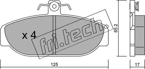 Fri.Tech. 190.0 - Bremžu uzliku kompl., Disku bremzes ps1.lv