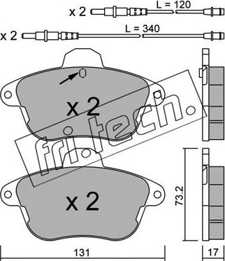 Fri.Tech. 191.1 - Bremžu uzliku kompl., Disku bremzes ps1.lv