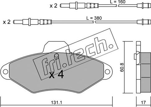 Fri.Tech. 146.0 - Bremžu uzliku kompl., Disku bremzes ps1.lv