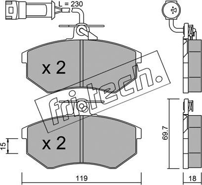 Fri.Tech. 151.4 - Bremžu uzliku kompl., Disku bremzes ps1.lv